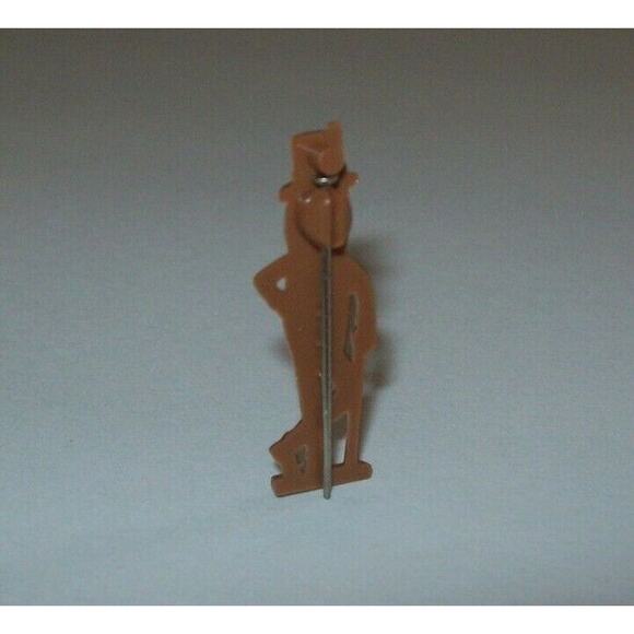 Mr Peanut Brown Lapel Pin Planters Nuts Pinback Original Plastic Vintage 1950's - Picture 3 of 5